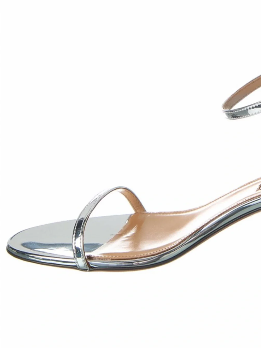 Aquazzura Deneuve Bow 50 Silver Metallic Ankle-Strap Block Heel Sandals Size 37